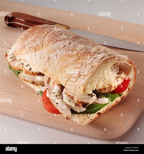 Char grilled chicken ciabatta sandwich hi-res stock photography and ...