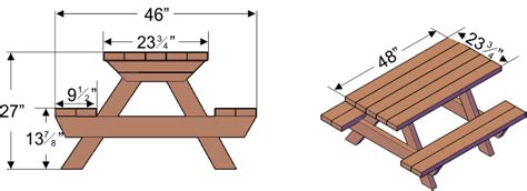 Kid Size Wood Picnic Table with Attached Benches | Forever Redwood