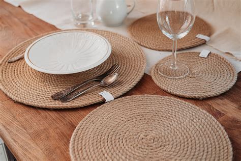 Jute Round Placemats Set of 4rustic Place Mats for Farmhouse | Etsy