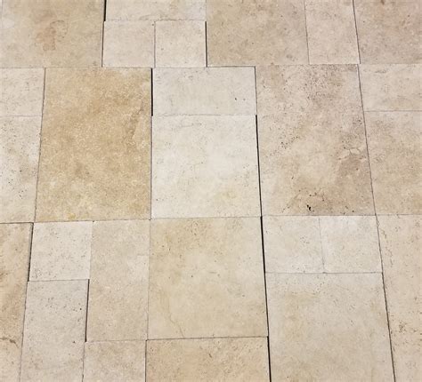 French Pattern Walnut Travertine Tumbled Paver – Travertine and Marble ...