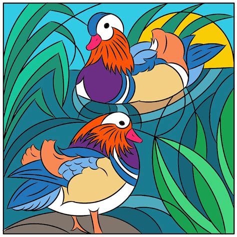 Nicole's Free Coloring Pages: COLOR BY NUMBERS * MANDARIN DUCKS