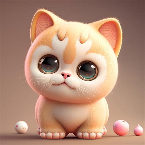 Premium Photo | Adorable and cute chubby cat 3D render