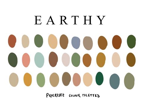 Earthy Procreate palette 30 colours / colors | Etsy | Vintage colour palette, Earthy color ...