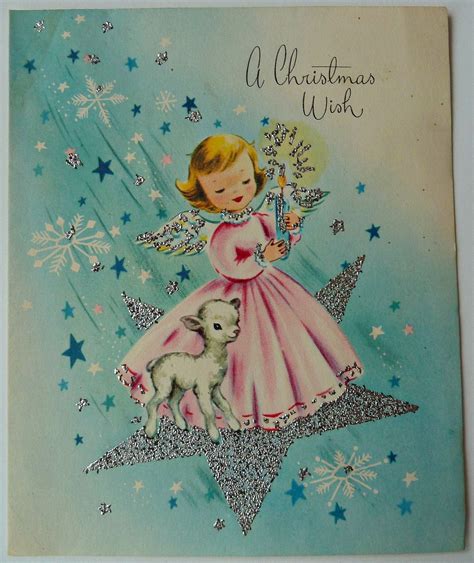 Vintage Angel Christmas Card | Vintage christmas cards, Vintage christmas greeting cards, Retro ...