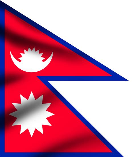 Flag of Nepal waving PNG. Nepal flag PNG. | Clipart Nepal