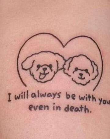 9 Minimalist Dog Memorial Tattoo Ideas and Meanings - Lover Doodles