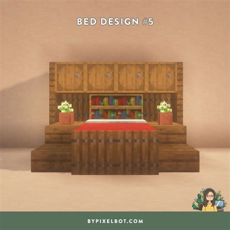 20 Beautiful Minecraft Bed Design Ideas (Double Bed Edition) | Minecraft bed design, Minecraft ...