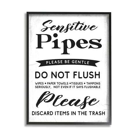 Red Barrel Studio® Sensitive Toilet Pipes Sign Flushing Restrictions by Daphne Polselli ...