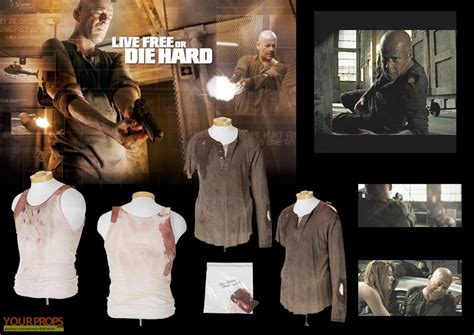 Live Free or Die Hard John McClane (Bruce Willis) Bloody tank and Henley original movie costume