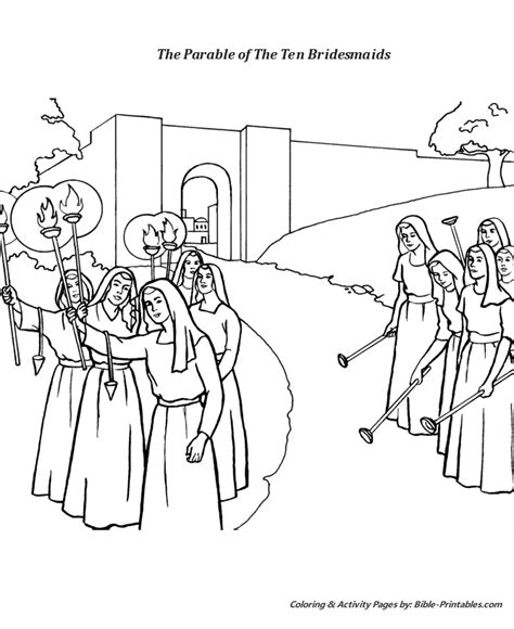 The Parable of The Ten Virgins 1 - The Parables of Jesus coloring pages