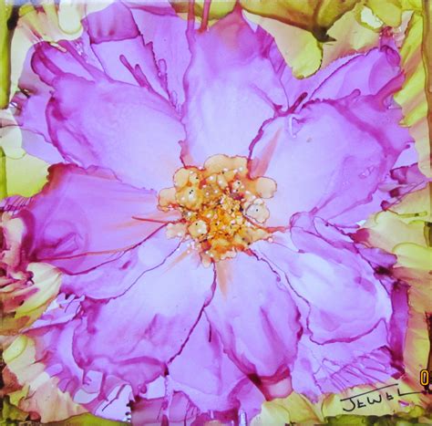 wild rose alcohol ink on ceramic tile by Jewel Buhay Alcohol Ink Tiles ...