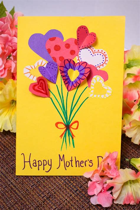 DIY Flower Bouquet Mother's Day Card | Mothers day cards craft, Mothers day crafts for kids ...