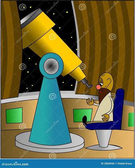 Astronomer with telescope stock illustration. Illustration of colorful - 2868948