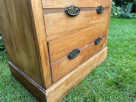 Antique Pine/Satinwood Dressing Table Mirror Drawers | eBay
