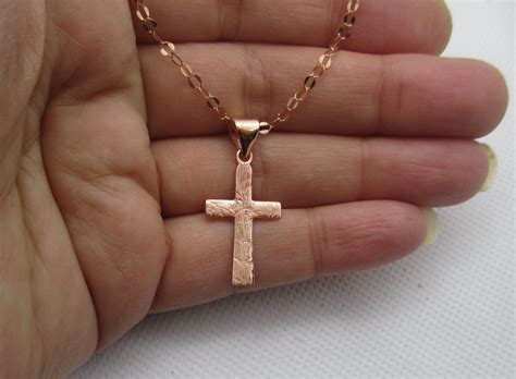 Rose Gold Cross Necklace | Cross jewelry, Gold cross necklace, Sterling ...