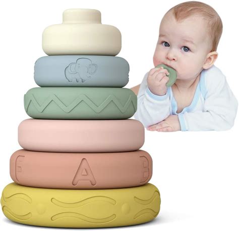 Mini Tudou 6 pieces baby stacking and nesting toys, soft stacking ...