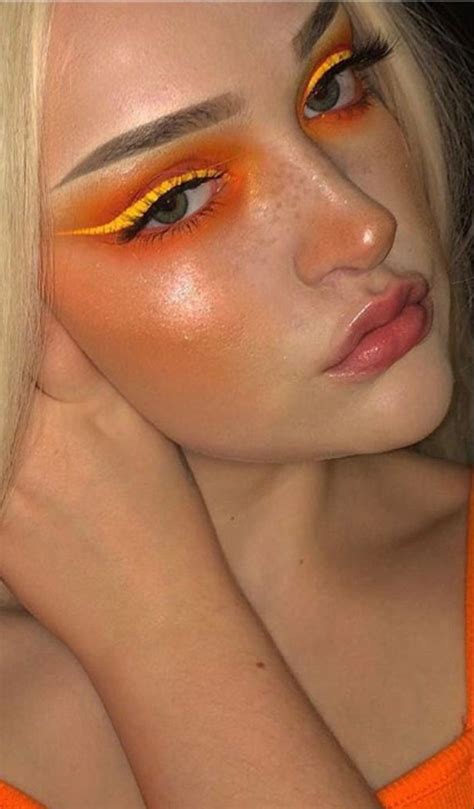 Orange makeup in 2023 | Orange eye makeup, Eye makeup, Orange makeup