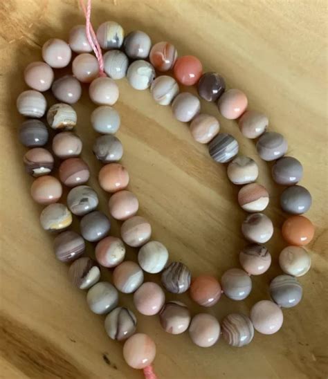 Pink Botswana Agate Beads Smooth Round Loose Stone Diy - Etsy