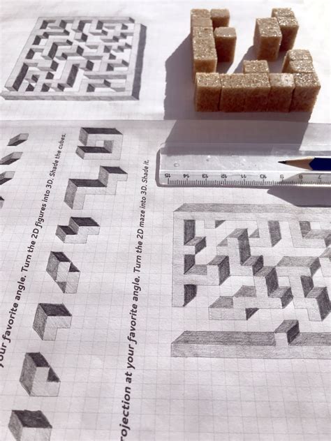 Oblique drawing is an important skill in spatial visualization. Drawing 3D mazes is an engaging ...