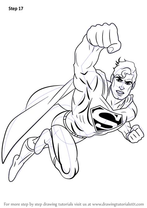 Learn How to Draw Superman Flying (Superman) Step by Step : Drawing ...