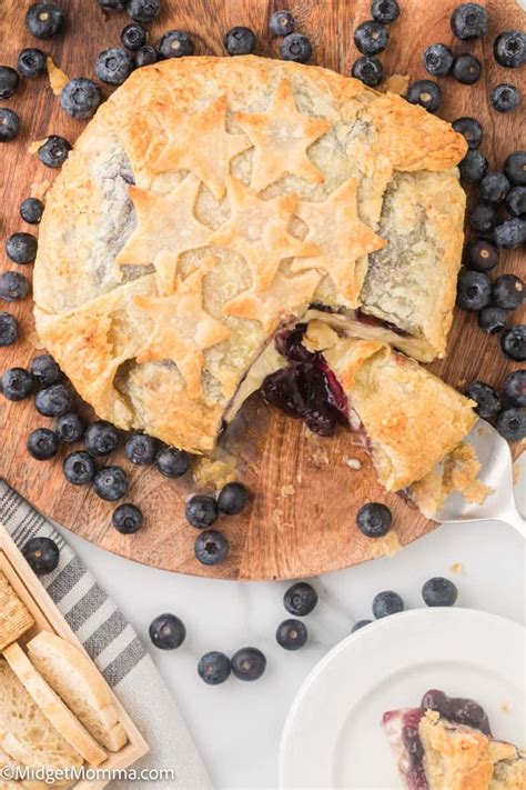 Baked Brie in Puff Pastry with Blueberry Pie Filling Recipe • MidgetMomma