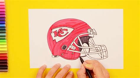 How to draw Kansas City Chiefs football helmet (NFL) - YouTube