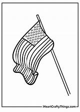 Waving American Flag Coloring Page sketch template