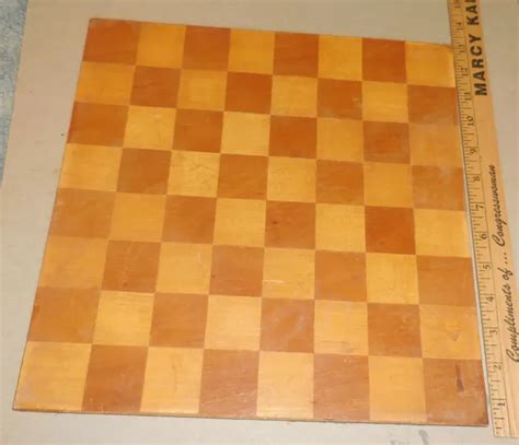 VINTAGE WOODEN SQUARE Checker Board felt bottom brown color ,wood game chess $9.59 - PicClick