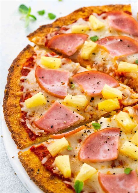Hawaiian Pizza with Cauliflower Crust Recipe