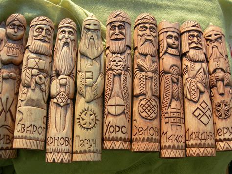 God statue Hors nordic idol slavic god Rod Lada Hand Carved Wooden Slavic Pantheon. wood statue ...