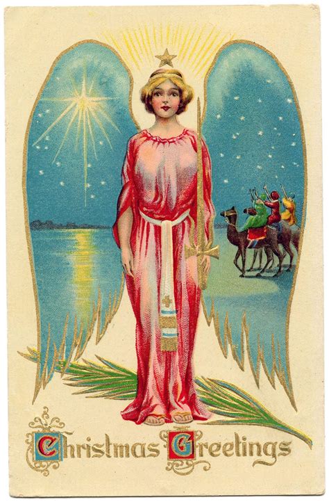 Antiques And Teacups: Flock of Antique Christmas Angel Postcards for ...