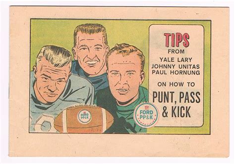 FORD MOTOR COMPANY PUNT PASS & KICK GIVEAWAY COMIC - 1962 - UNITAS, HORNUNG -- Antique Price ...