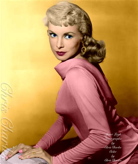 Janet Leigh Color Stereographic by Chris Charles from b/w print Old Hollywood Actresses ...
