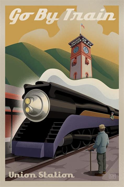 Vintage Union Station Train Poster by Mitch Frey | Train posters, Art ...
