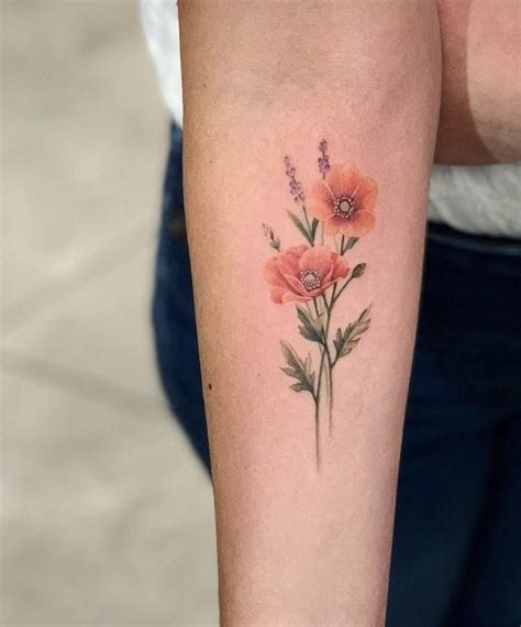 Orange Poppy Tattoo | Mini Tattoos