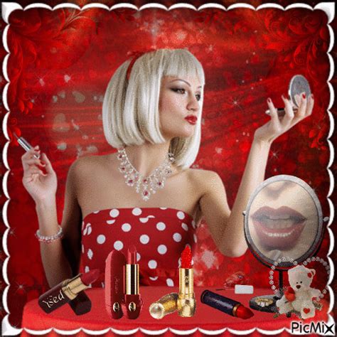 I love red lipstick - GIF animé gratuit - PicMix