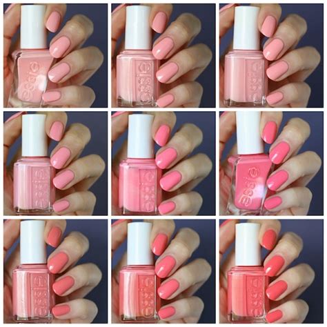 Essie Peachy-Pink Coral Comparison : Couture Curator, Van D'Go, Excuse Me Sur, Groove Is In the ...