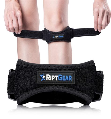 RiptGear Patella Knee Strap Adjustable Knee Brace Band Black - Walmart.com - Walmart.com