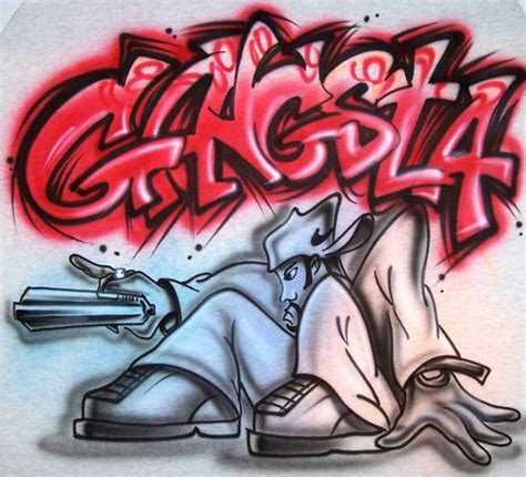 Airbrushed Gangsta Urban Graffiti Character Shirt Design
