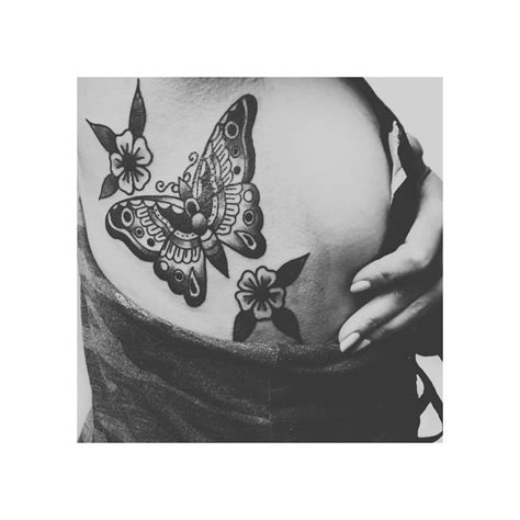 Traditional black and gray butterfly side tattoos. | Tattoos, Tattoo designs for women ...