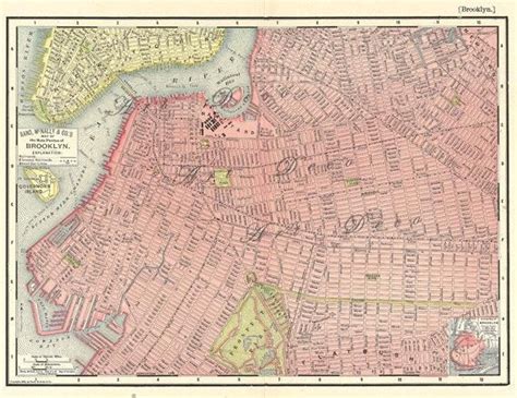 Map of Brooklyn From 1895 a Printable Map in 600 Dpi for - Etsy | Printable maps, Old map ...