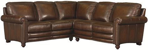 Bassett Hamilton Traditional L-Shaped Leather Sectional with Nail Head Trim | Becker Furniture ...