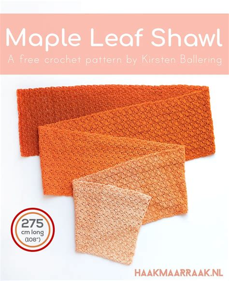 Maple Leaf Shawl | Haak Maar Raak | Free crochet pattern, Crochet patterns, Crochet shawls and wraps