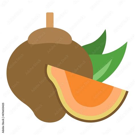 quararibea cordata fruit flat clipart vector illustration Stock Vector | Adobe Stock