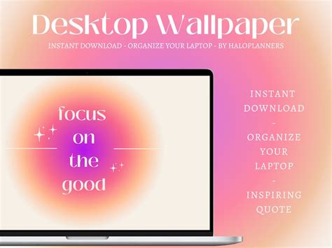 BUNDLE OF 3 Aura Desktop Wallpaper Cute Quote Gradient Background Wallpaper for Laptop, MacBook ...