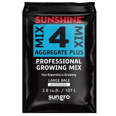 SunGro SUGRMIX4 Sunshine Mix #4 Compressed Professional Growing Mix, 3. ...