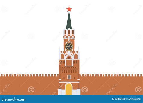 Isolated Kremlin wall. stock vector. Illustration of capital - 83423460