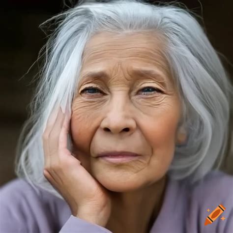 Portrait of a woman with grey hair