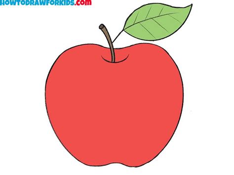 How to Draw an Apple - Easy Drawing Tutorial For Kids in 2022 | Drawing ...