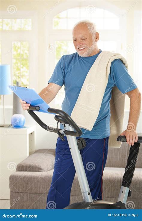 Active Senior with Fitness Equipment Stock Photo - Image of active, colored: 16618196